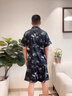 VENTION真絲睡衣男夏季短袖短褲大碼可外穿桑蠶絲家居服禮盒裝送老公 松煙灰【短袖+短褲】 XL 【建議125-140斤】 曬單實(shí)拍圖