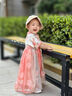 Shining Moment丨敦煌娃娃 漢服女童連衣裙一歲女寶寶周歲嬰兒夏抓周裙子新中式 短袖局印連衣裙 100 【18-24個月】 曬單實拍圖