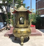 寺廟鑄鐵燒香爐圓形室外大型插香爐鼎戶外祠堂仿古三足鼎銅燒紙爐 定制定金圖紙 曬單實(shí)拍圖