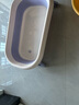嫚熙（EMXEE）折疊浴盆嬰兒洗澡盆用品沐坐躺新生寶寶兒童小孩浴盆 瓦羅蘭紫（單盆） 曬單實(shí)拍圖