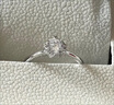 DRTES925純銀莫桑石戒指小花苞50分求婚鉆戒結(jié)婚女款婚戒氣質(zhì)閉口指環(huán) 主石50分 19號(hào) 曬單實(shí)拍圖