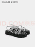 CHARLES&KEITH交叉細帶厚底羅馬涼鞋女生日禮物CK1-70381048 Silver銀色 37 曬單實(shí)拍圖