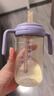 NOURI吸管杯奶瓶一歲以上直飲杯寶寶喝奶防嗆靜謐紫300ml直吸管 曬單實拍圖