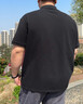 胖哥哥大碼男裝POLO衫加肥加大夏季透氣短袖商務(wù)休閑翻領(lǐng)男士上衣 確實黑 4XL (210-250) 曬單實拍圖