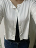 FOX.G輕薄針織衫女衣服女裝開衫外套新款2025夏季上衣女款罩衫針織開衫 軟糯純色單排扣薄款開衫白色 均碼 【建議120斤以內(nèi)】 曬單實拍圖