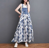 蘑菇同學(xué)連衣裙女夏季2025新款韓版時(shí)尚牛仔拼接雪紡大碼背帶裙女洋氣顯瘦 漸染印花 XL 建議110-125斤 曬單實(shí)拍圖