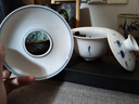 南山先生  茶具配件陶瓷功夫茶具三才碗泡茶碗釉下彩手繪青花瓷小魚(yú)蓋碗 小魚(yú)手繪蓋碗 曬單實(shí)拍圖