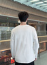 名創(chuàng)優(yōu)品（MINISO）白色t恤男春秋季純棉基礎款簡約百搭體恤衫男生寬松挺括重磅長袖 白色(空白) L /175(推薦120-140斤) 曬單實拍圖