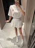 牧言（MUYAN）芭蕾瑪麗珍鞋德訓鞋女2025夏季新款厚底內(nèi)增高女鞋透氣網(wǎng)鞋休閑鞋 白銀色 36 曬單實拍圖