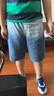 寬葉竹男童牛仔短褲夏季薄款漸變寬松胖男孩中大童夏裝五分褲淺藍色中褲 藍色 170 cm 曬單實拍圖