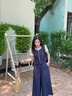 佰藍嬌時(shí)尚休閑短袖襯衫闊腿褲套裝女2025夏季新款高級感顯瘦穿搭兩件套 牛仔藍 M （建議90-110斤） 曬單實(shí)拍圖