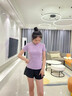 PHIGEER跑步運(yùn)動套裝女2025新款夏速干瑜伽服短袖戶外健身訓(xùn)練服寬松顯瘦 紫色兩件套（黑褲） L 曬單實(shí)拍圖