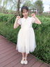 G.DUCKKIDS小黃鴨女童漢服連衣裙夏裝2025新款兒童裙子夏季新中式小女孩中國(guó) 杏色 140 cm 曬單實(shí)拍圖