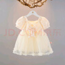 G.DUCKKIDS小黃鴨女童連衣裙夏季寶寶周歲禮服紗裙嬰幼兒童裙子生日公主裙薄 粉紅色 100 cm 曬單實(shí)拍圖