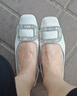 達芙妮淺口單鞋女中跟舒適軟底船鞋百搭一腳蹬職業(yè)小皮鞋女鞋 白色 39  曬單實(shí)拍圖
