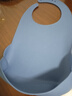 吃飯圍兜成人防水防污硅膠口水兜老年人護理用品 藍色-純色 大號（44*27CM） 曬單實(shí)拍圖