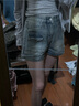 妙奕嘉高腰牛仔短褲夏季女2025新款外穿薄款辣妹熱褲顯瘦修身小個(gè)子休閑 多口袋牛仔短褲【淺藍(lán)色】 無(wú)腰帶 M 【建議90-105斤】 曬單實(shí)拍圖