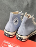 匡威（Converse）高幫帆布鞋 1970S Chuck 70 HI經(jīng)典透氣男女休閑運動(dòng)鞋 奶油藍色 A03447C 37 曬單實(shí)拍圖