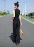 絲柏舍無袖連體褲2025春夏新款女時尚收腰設(shè)計V領(lǐng)裁剪連體衣 曬單實拍圖