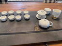 起運(yùn)千里江山羊脂玉茶具套裝家用輕奢高檔蓋碗茶杯功夫茶具泡茶禮盒裝 千里江山側(cè)把壺蓋碗大號禮盒16件 曬單實(shí)拍圖