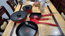 特福（Tefal）鍋具套裝百變鍋可拆卸煎炒鍋有鈦不粘鍋六件套千葉玫瑰紅 曬單實(shí)拍圖