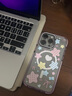 FUNNY RICH星星蝴蝶結糖果適用iPhone16ProMax手機殼蘋果15puls新款磁吸保護套漸變色14女款防摔高級感 撞色粉紫（磁吸款） iPhone 15 Pro Max 曬單實拍圖