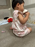 乖奇熊兒童運(yùn)動(dòng)套裝夏季嬰幼無(wú)袖上衣服薄款褲子寶寶外出純棉背心兩件套 蜜瓜綠豆乳白 90 曬單實(shí)拍圖