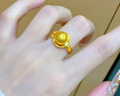 乾朔5D硬金黃金有求必應(yīng)戒指女999足金新款拉絲球指環(huán)黃金食指戒送禮 16號約2.35g 曬單實拍圖