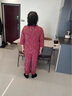 老年人睡衣女夏季純棉綢媽媽中袖開(kāi)衫套裝老太太奶奶裝休閑兩件套 紅色【套裝】 5XL 建議144-160斤 曬單實(shí)拍圖