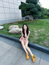 CAMILA KSENIA德訓(xùn)鞋女2025新款夏季休閑百搭運動鞋真皮復(fù)古阿甘鞋內(nèi)增高德訓(xùn)鞋 黃色 38 曬單實拍圖