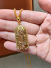 LIU GUI FU JEWELRY吉言黃金吊墜女足金碎碎冰無(wú)事牌純金項鏈生日禮物送女朋友老婆 金重7.44g  吉言吊墜（編繩款） 曬單實(shí)拍圖