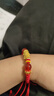 老廟黃金手鏈足金貔貅轉(zhuǎn)運(yùn)珠手串手繩男女款七夕生日禮物 紅繩貔貅約1g（可換紅/黑瑪瑙手串） 曬單實(shí)拍圖