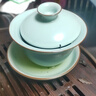 尚言坊天青汝窯蓋碗茶壺茶杯公道杯茶葉罐茶漏茶洗功夫茶具配件 1天青汝窯-蓋碗 曬單實拍圖
