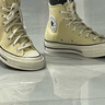 匡威（Converse）新款男女鞋Chuck 70奶油黃高幫休閑運動(dòng)帆布鞋A00458C 米黃 37.5 曬單實(shí)拍圖