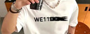 WE11DONE小眾潮牌復(fù)古印花春夏寬松美式短袖T恤情侶 男女同款 黑色 M (90-110斤) 曬單實(shí)拍圖