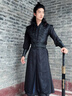 原創(chuàng)漢服武俠古裝演出服勁裝COS服劇本殺cosplay套裝男女影視服裝 青玄套裝（內(nèi)袍+外衣+護腕+腰帶 M 曬單實拍圖
