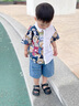 G.DUCKKIDS小黃鴨童裝男童套裝夏季2025新款兒童衣服男小童襯衫牛仔短褲夏裝 白色 90 尺碼建議1~2歲cm 曬單實(shí)拍圖