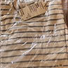 無(wú)印良品（MUJI）女式起毛羅紋編織半高領(lǐng)長(zhǎng)袖T恤上衣打底衫女款內(nèi)搭冬季打底衣 米白色條紋 M (160/84A) 曬單實(shí)拍圖