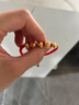 蒂蔻（Tico）足金三合牛蛇雞生肖黃金轉(zhuǎn)運(yùn)珠手鏈女5D硬金蛇牛雞本命年紅繩手鏈 曬單實(shí)拍圖