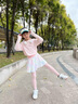 NICKYBABY女童裙褲兒童夏季運動速干女孩瑜伽羽毛球假兩件褲子大童跑步褲裙 2220粉色【運動裙褲】 130 cm 曬單實拍圖