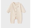 babylove寶寶連體衣春秋季莫代爾棉彈力哈衣爬服打底衣居家外出嬰兒衣服 白杏米 90cm 曬單實(shí)拍圖