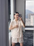 VENTION真絲睡衣女愛(ài)心春夏季三件套帶胸墊桑蠶絲家居服吊帶高級(jí)感禮盒裝 香檳色三件套【長(zhǎng)袖+長(zhǎng)褲】 L 【建議110-120斤】 曬單實(shí)拍圖