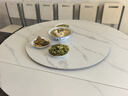 魯菲特餐桌 實(shí)木巖板餐桌椅組合小戶型可伸縮折疊現(xiàn)代簡約餐廳吃飯桌子 灰白框架雪山白-205木椅款 1.35米一桌六椅 曬單實(shí)拍圖