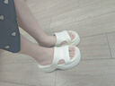 熱風(fēng)厚底增高涼拖女款夏季新款外穿沙灘拖鞋休閑一字拖女鞋 03米色 35-36 S 曬單實(shí)拍圖