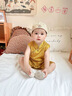 G. DUCKKIDS新中式龍服黃馬褂?jì)雰喊偬於Y服中國(guó)風(fēng)琵琶服無(wú)袖連體衣薄款衣服 金色國(guó)風(fēng)連體衣 73cm 曬單實(shí)拍圖