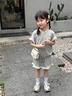 心楠女童韓版ins夏裝短袖短褲套裝T恤衣服寶寶洋氣運動服中小童兩件套 灰色花邊套裝 90 碼【建議身高 80-90cm左右】 曬單實拍圖
