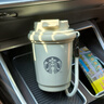 星巴克杯子不銹鋼水杯簡約咖啡杯保溫杯隨手杯車載杯 320ml白色 曬單實拍圖