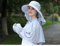 焱思泰防曬面罩全臉?lè )罆衩弊诱陉?yáng)帽女臉基尼開(kāi)車(chē)騎車(chē)裝備太陽(yáng)帽防曬披肩 淺灰色帽子+披肩+面罩（均碼） 【一帽多用全方位遮陽(yáng)】 曬單實(shí)拍圖