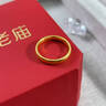 老廟黃金戒指足金999固口泥鰍背男女情侶對戒婚戒節日紀念日三金禮物 15#/約2.1g 曬單實(shí)拍圖