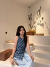 又巷【海風(fēng)少女】獨(dú)特漂亮小衫2025夏新款時(shí)尚不規(guī)則開(kāi)衩襯衫女 牛仔藍(lán) M 曬單實(shí)拍圖